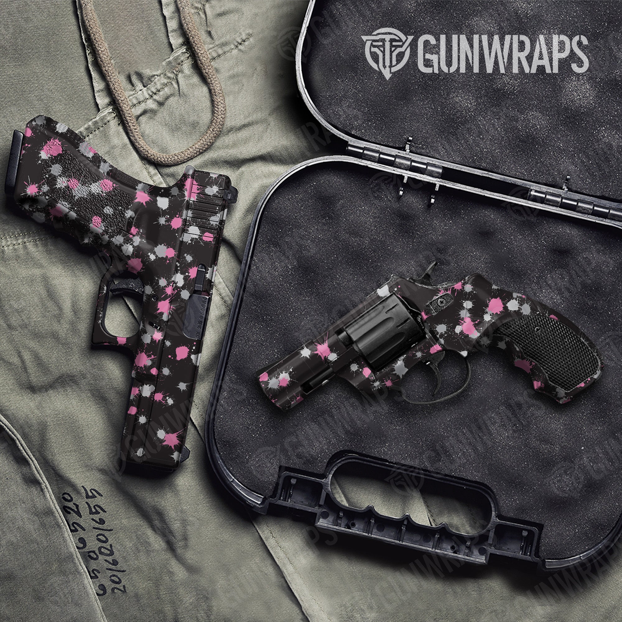 Pistol & Revolver Paintball Pink Tiger Gun Skin Vinyl Wrap