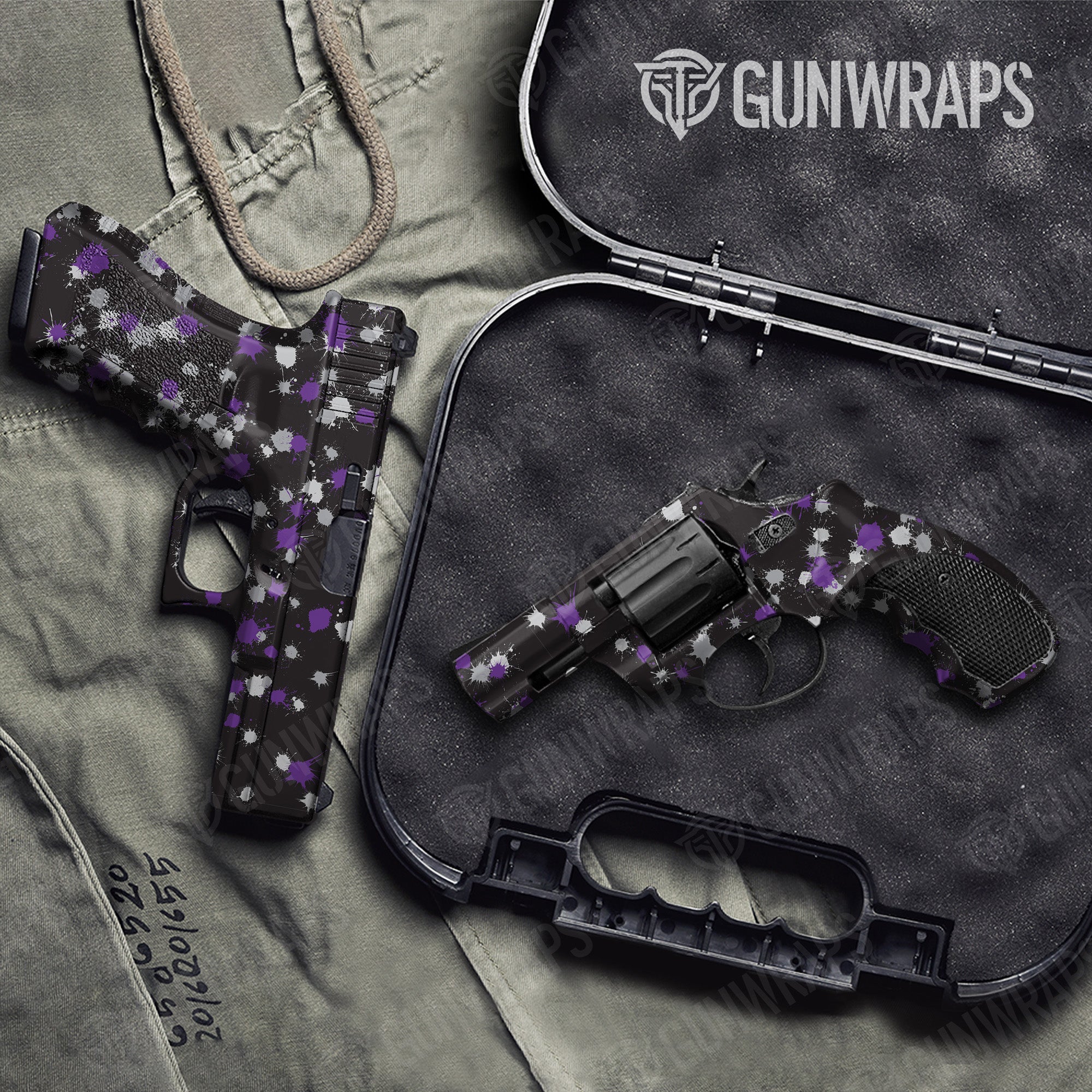 Pistol & Revolver Paintball Purple Tiger Gun Skin Vinyl Wrap