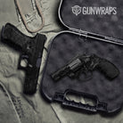 Pistol & Revolver Skull Grayscale Gun Skin Vinyl Wrap