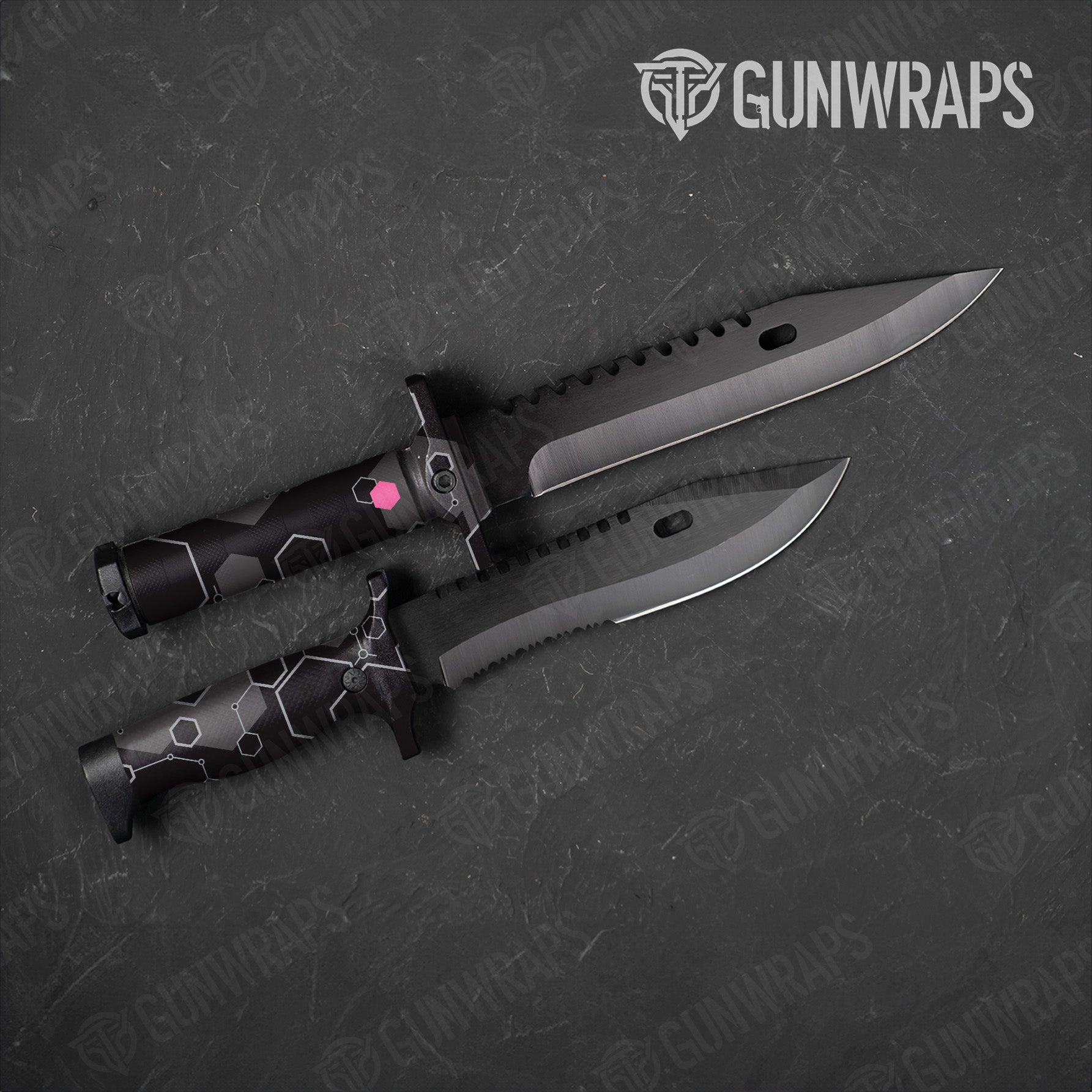 Hex DNA Pink Knife Gear Skin Vinyl Wrap