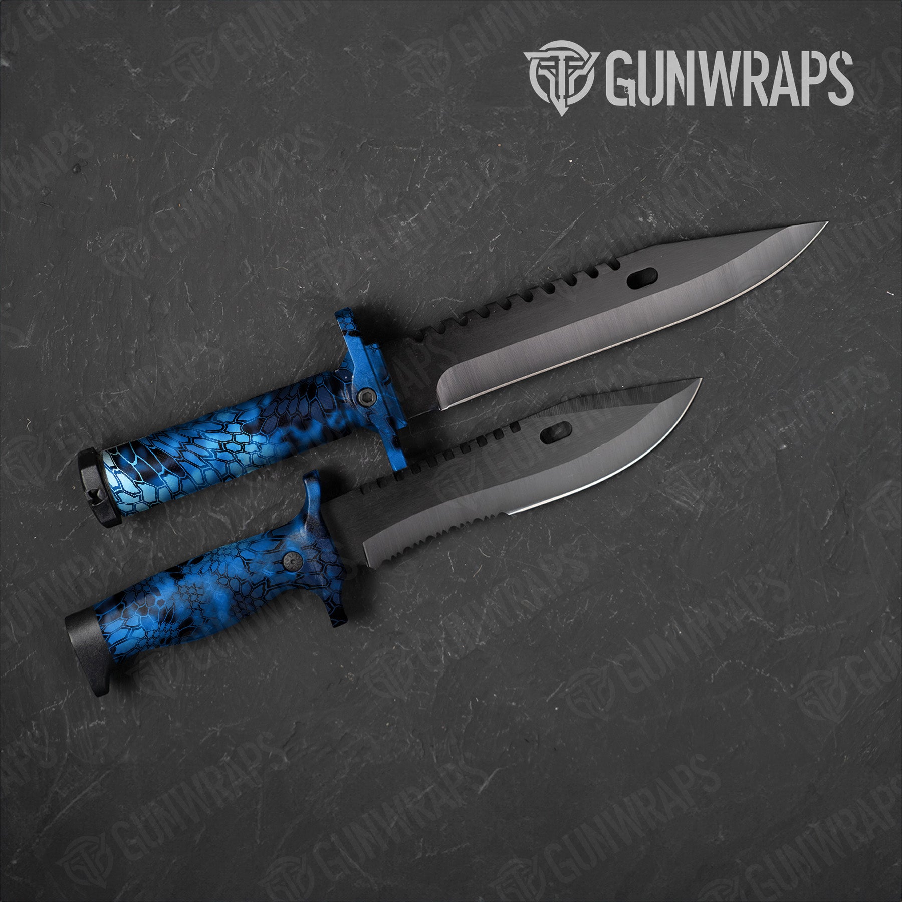 Knife Kryptek Blue Lightning Camo Gear Skin Vinyl Wrap