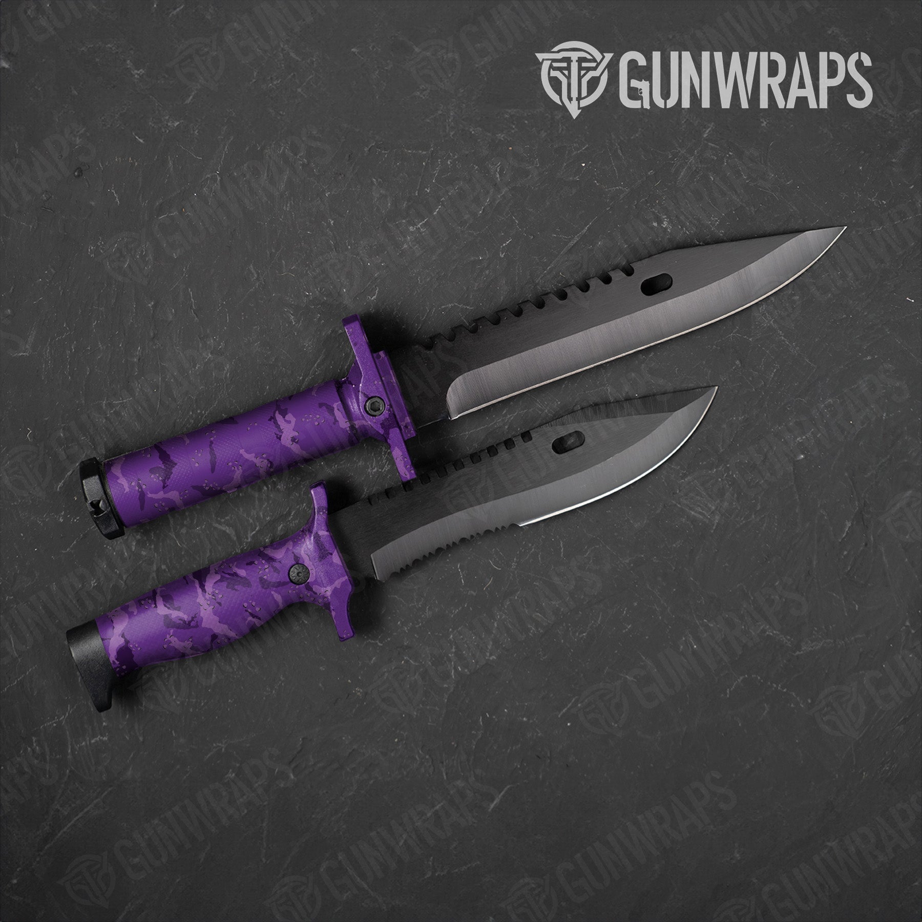 Battle Storm Elite Purple Camo Knife Gear Skin Vinyl Wrap