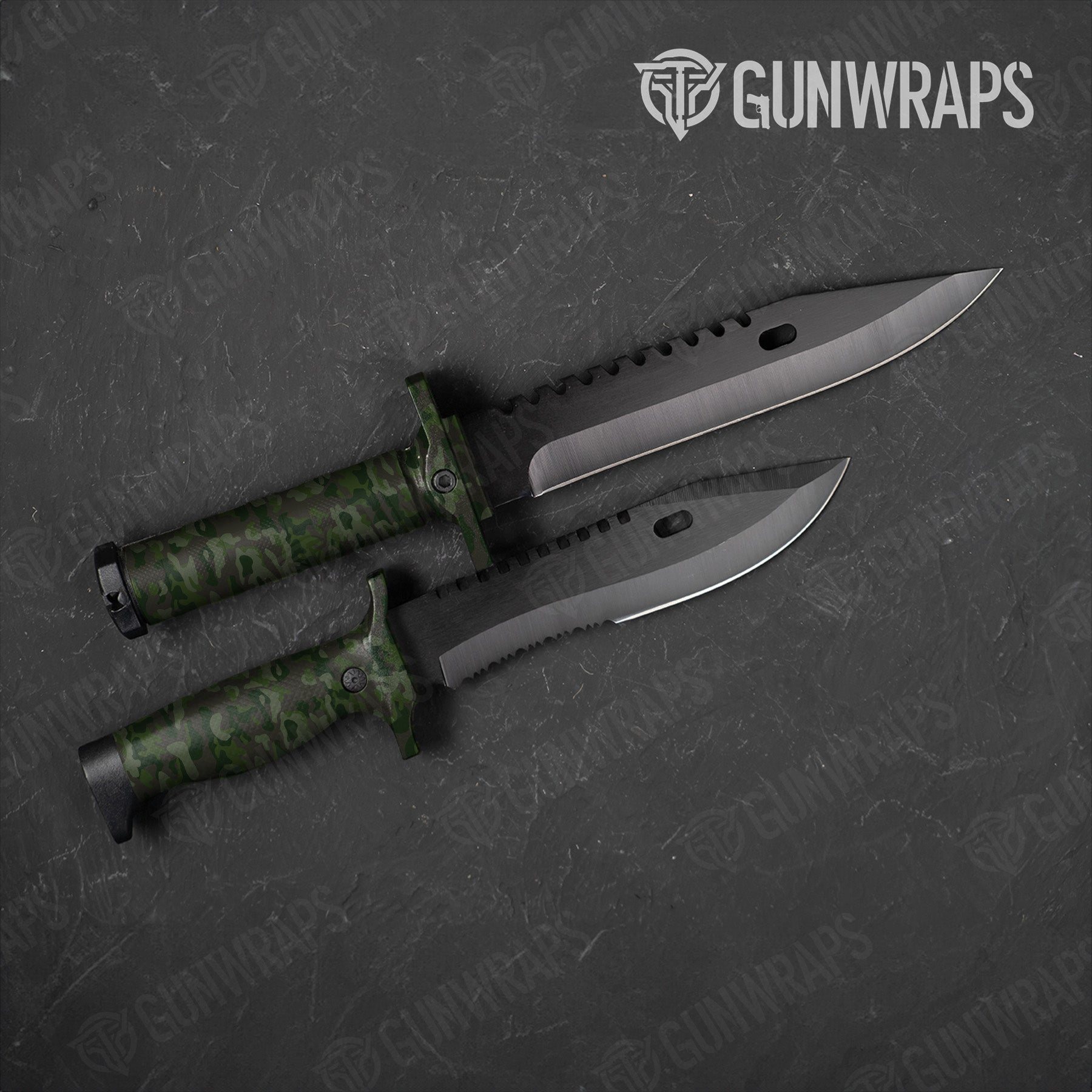 Classic Army Dark Green Camo Knife Gear Skin Vinyl Wrap