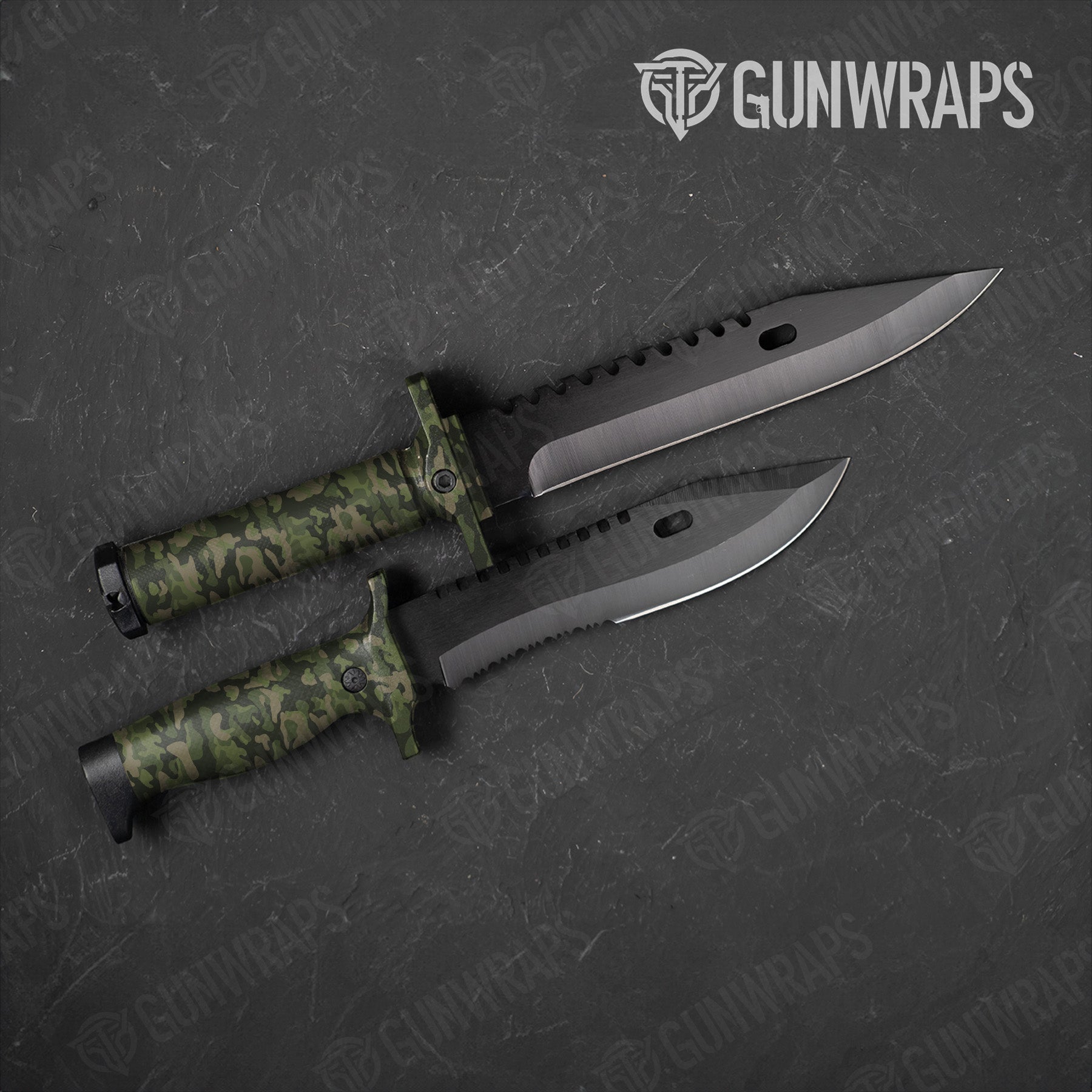 Classic Army Green Camo Knife Gear Skin Vinyl Wrap