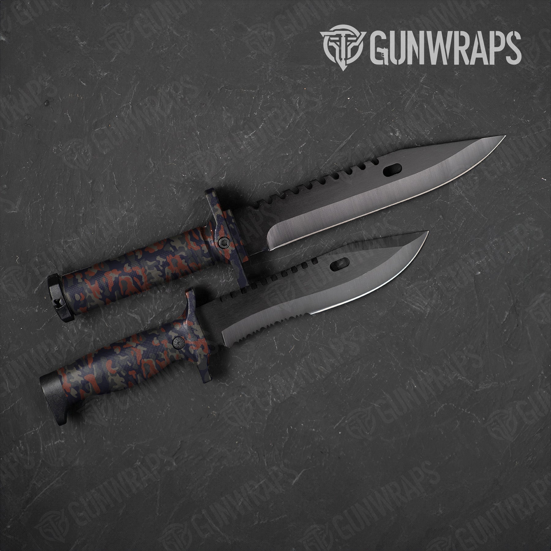 Classic Blue Copper Camo Knife Gear Skin Vinyl Wrap