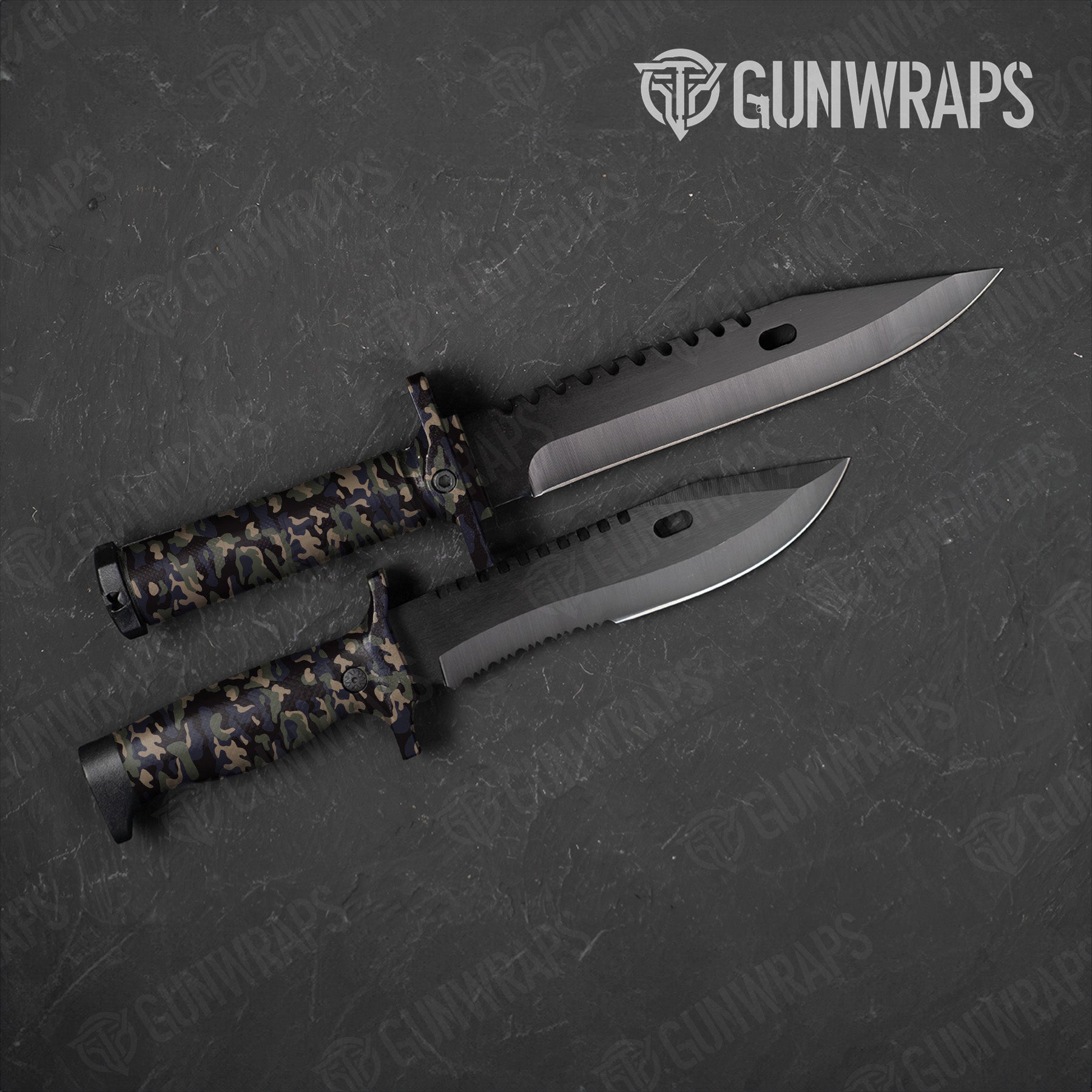 Classic Militant Blue Camo Knife Gear Skin Vinyl Wrap