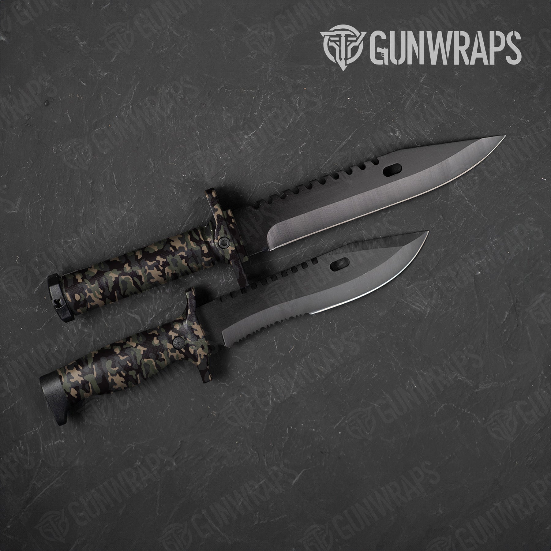 Classic Militant Charcoal Camo Knife Gear Skin Vinyl Wrap