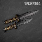 Classic Militant Yellow Camo Knife Gear Skin Vinyl Wrap