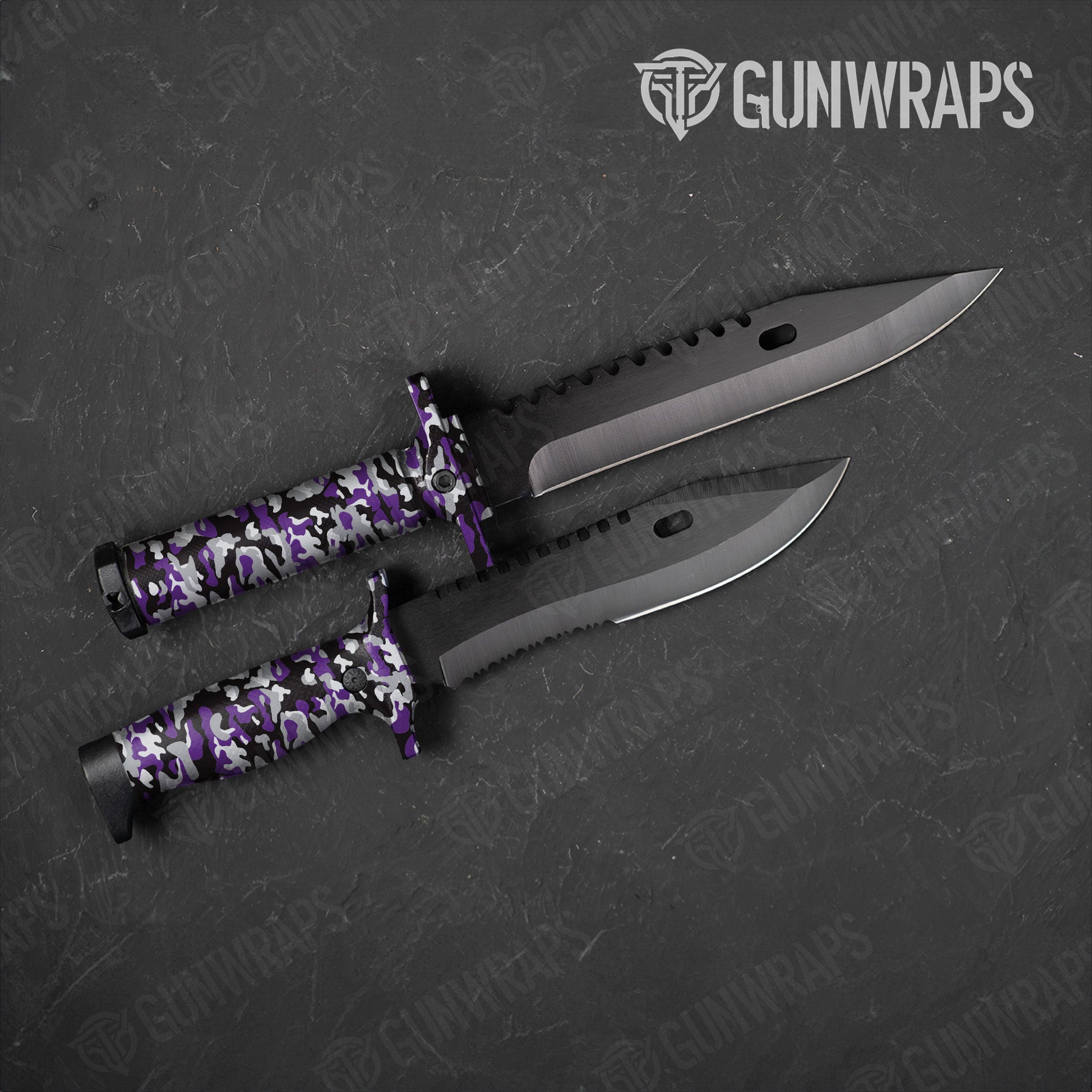 Classic Purple Tiger Camo Knife Gear Skin Vinyl Wrap