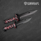 Classic Red Tiger Camo Knife Gear Skin Vinyl Wrap