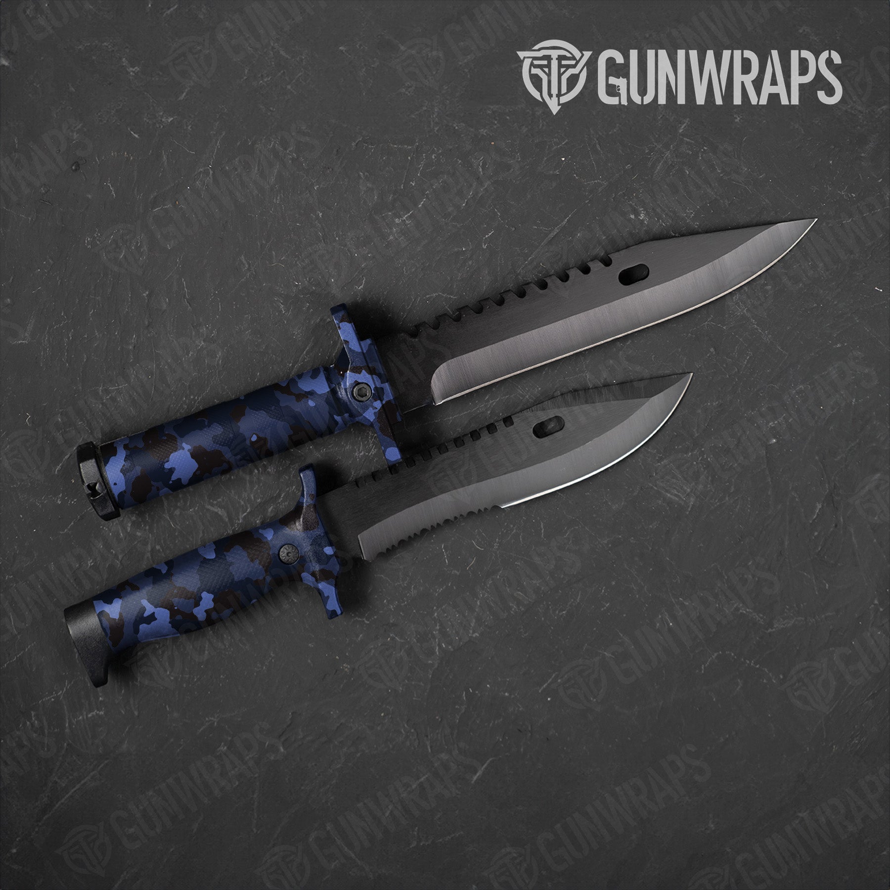 Cumulus Blue Midnight Camo Knife Gear Skin Vinyl Wrap