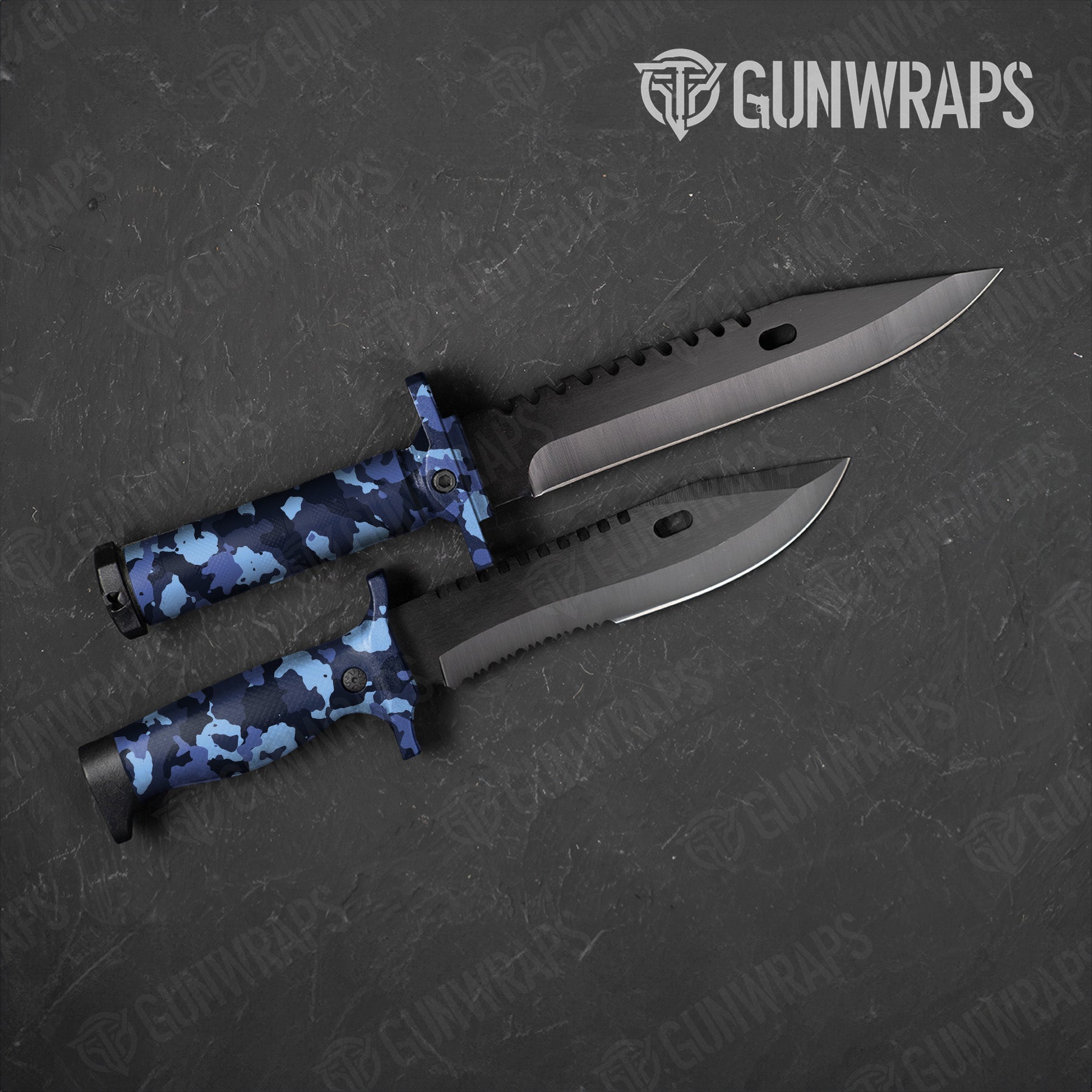 Cumulus Blue Urban Night Camo Knife Gear Skin Vinyl Wrap