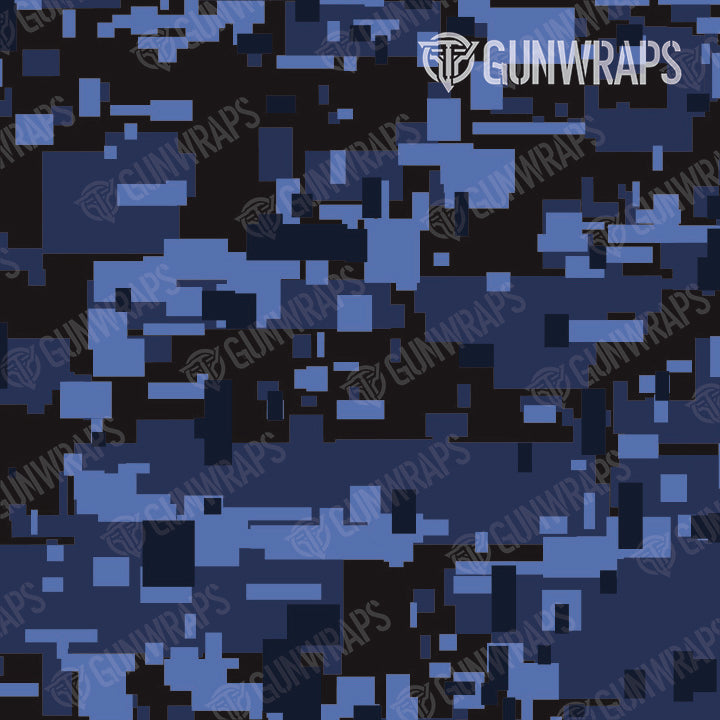 AR 15 Digital Blue Midnight Camo Gun Skin Pattern