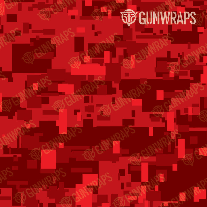 AR 15 Mag Well Digital Elite Red Camo Gun Skin Pattern