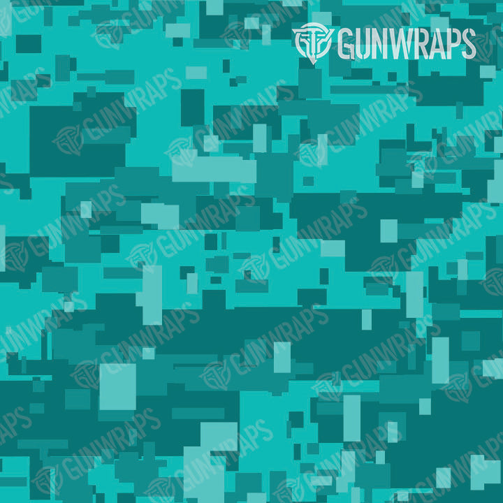 AR 15 Digital Elite Tiffany Blue Camo Gun Skin Pattern