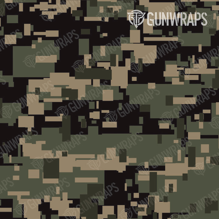 AR 15 Digital Militant Green Camo Gun Skin Pattern