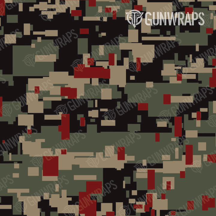 Pistol & Revolver Digital Militant Red Camo Gun Skin Pattern