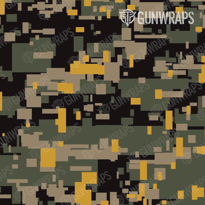 Pistol & Revolver Digital Militant Yellow Camo Gun Skin Pattern