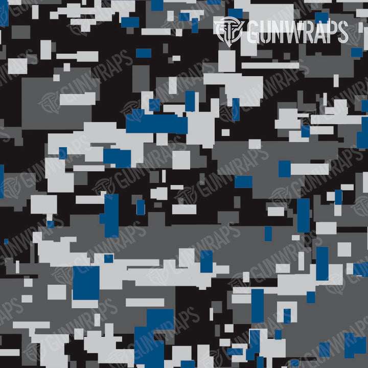 Rifle Digital Urban Blue Camo Gun Skin Pattern