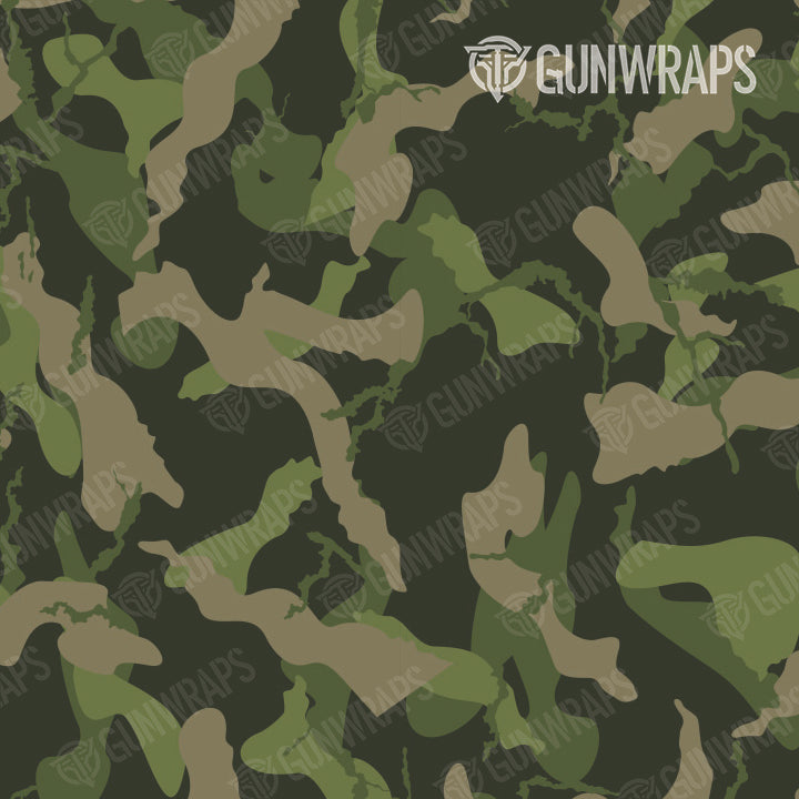 Shotgun Ragged Army Green Camo Gun Skin Pattern