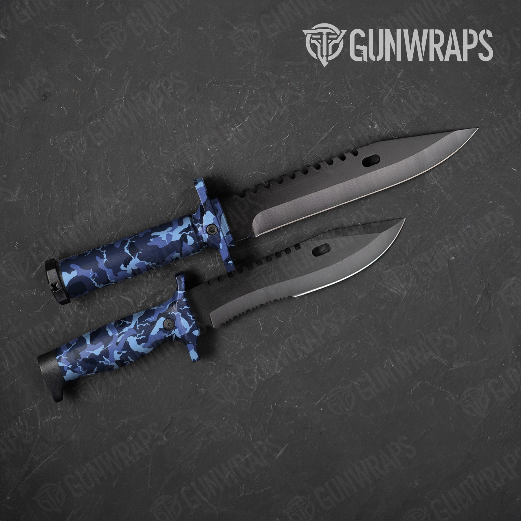 Ragged Blue Urban Night Camo Knife Gear Skin Vinyl Wrap