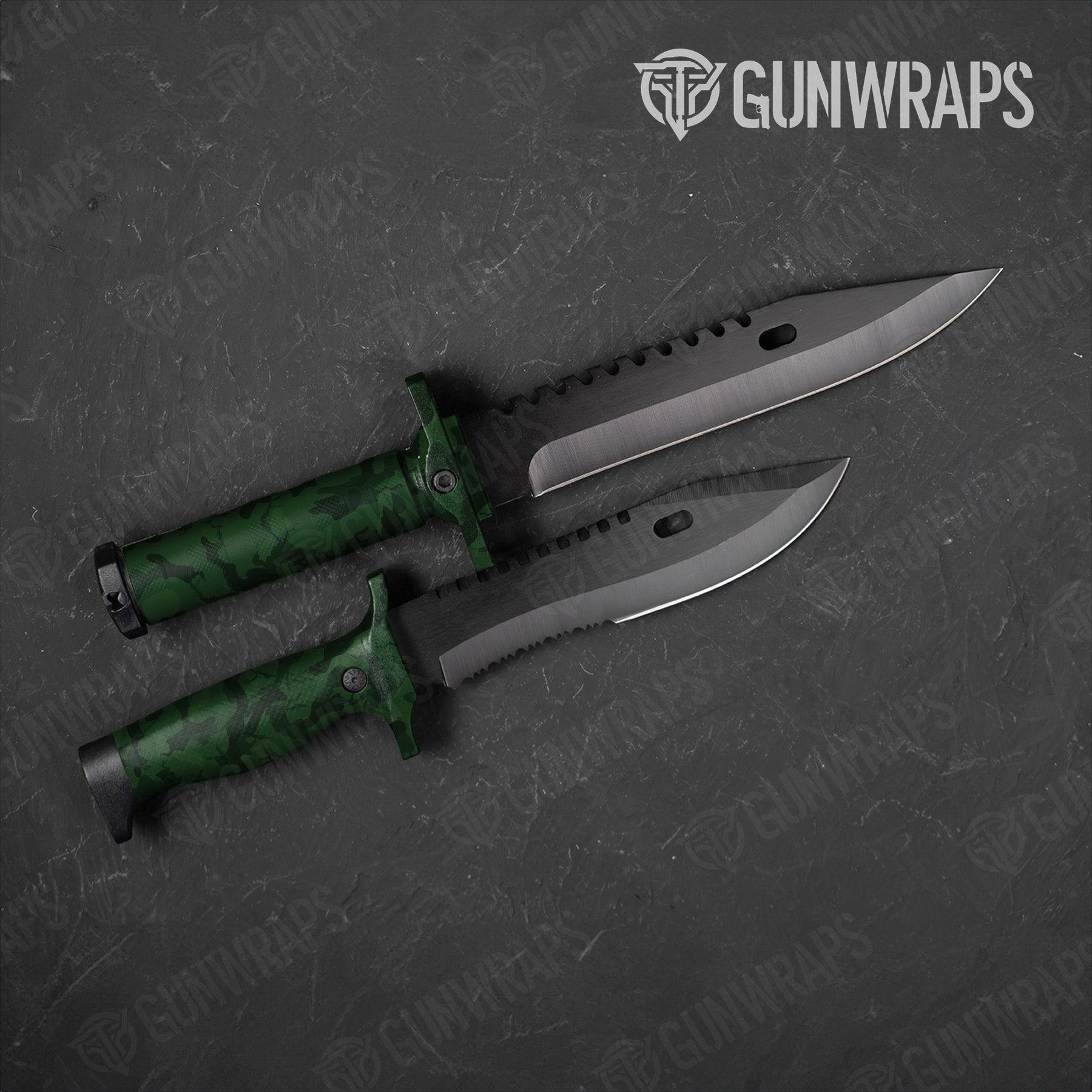 Ragged Elite Green Camo Knife Gear Skin Vinyl Wrap