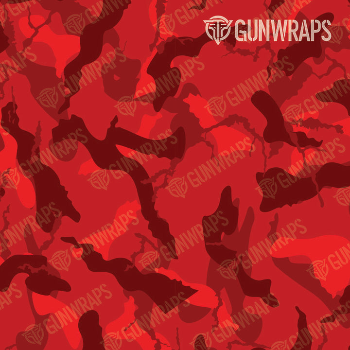 AR 15 Mag Well Ragged Elite Red Camo Gun Skin Pattern