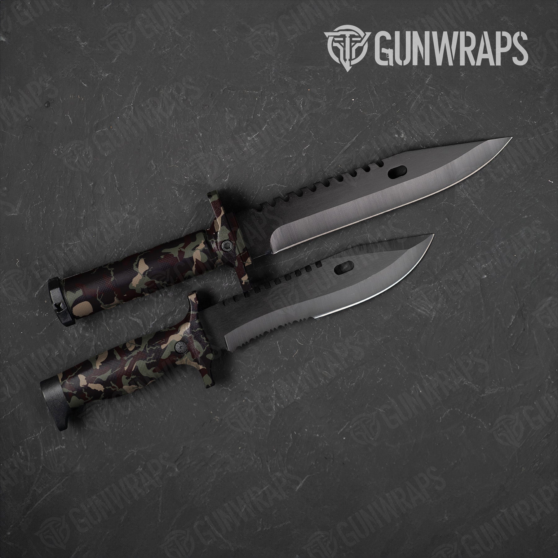 Ragged Militant Blood Camo Knife Gear Skin Vinyl Wrap