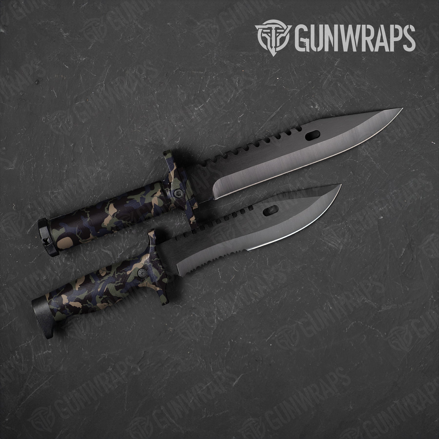 Ragged Militant Blue Camo Knife Gear Skin Vinyl Wrap