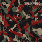 AR 15 Ragged Militant Red Camo Gun Skin Pattern