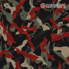 Knife Ragged Militant Red Camo Gear Skin Pattern