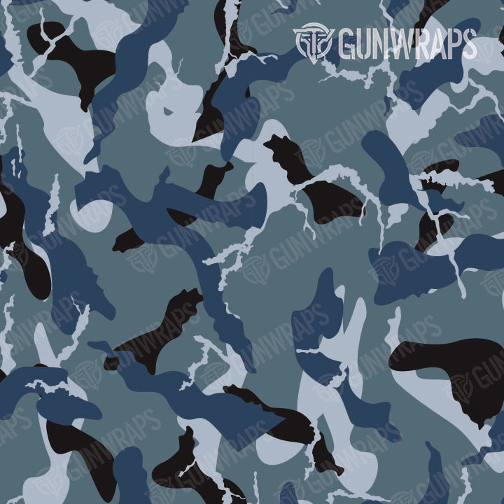 AR 15 Mag Well Ragged Navy Camo Gun Skin Pattern