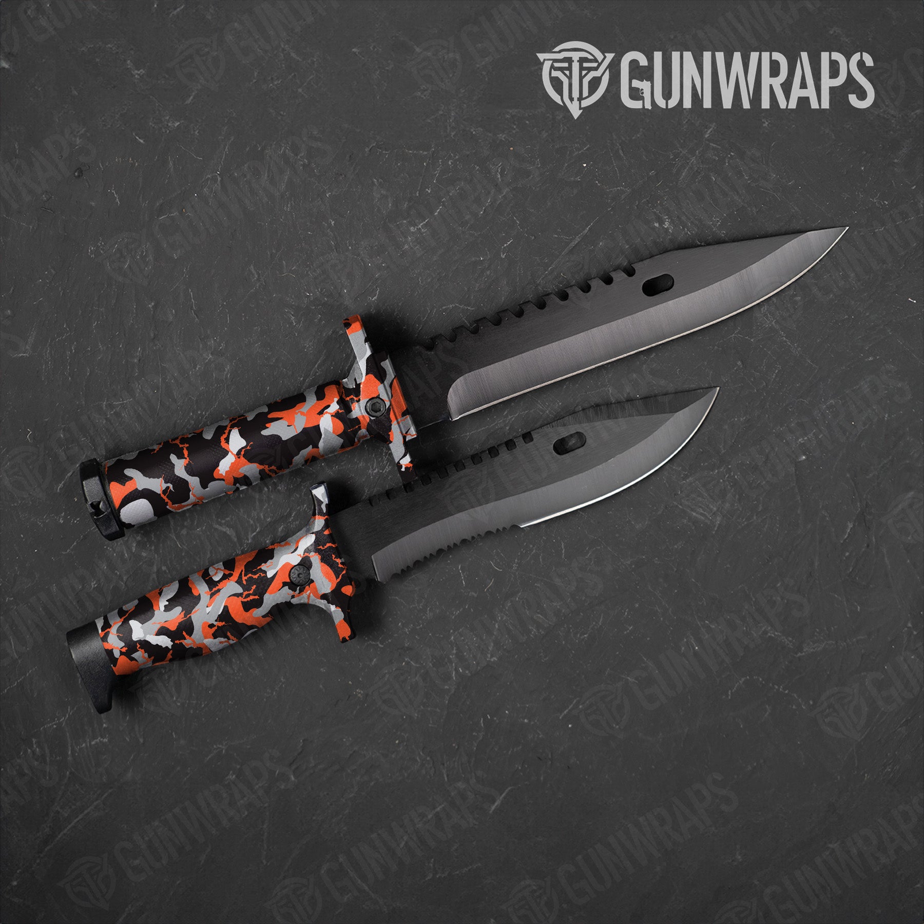 Ragged Orange Tiger Camo Knife Gear Skin Vinyl Wrap