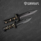 Ragged Woodland Camo Knife Gear Skin Vinyl Wrap