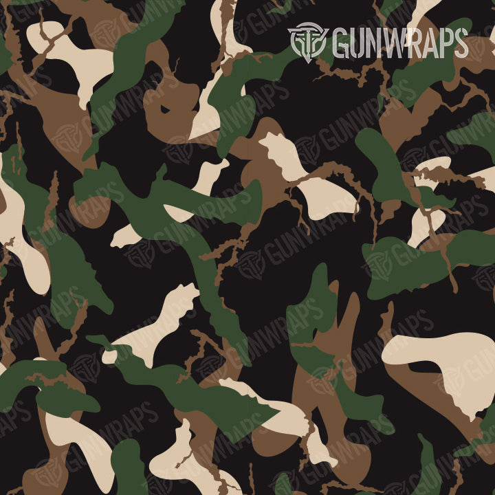 Pistol Slide Ragged Woodland Camo Gun Skin Pattern