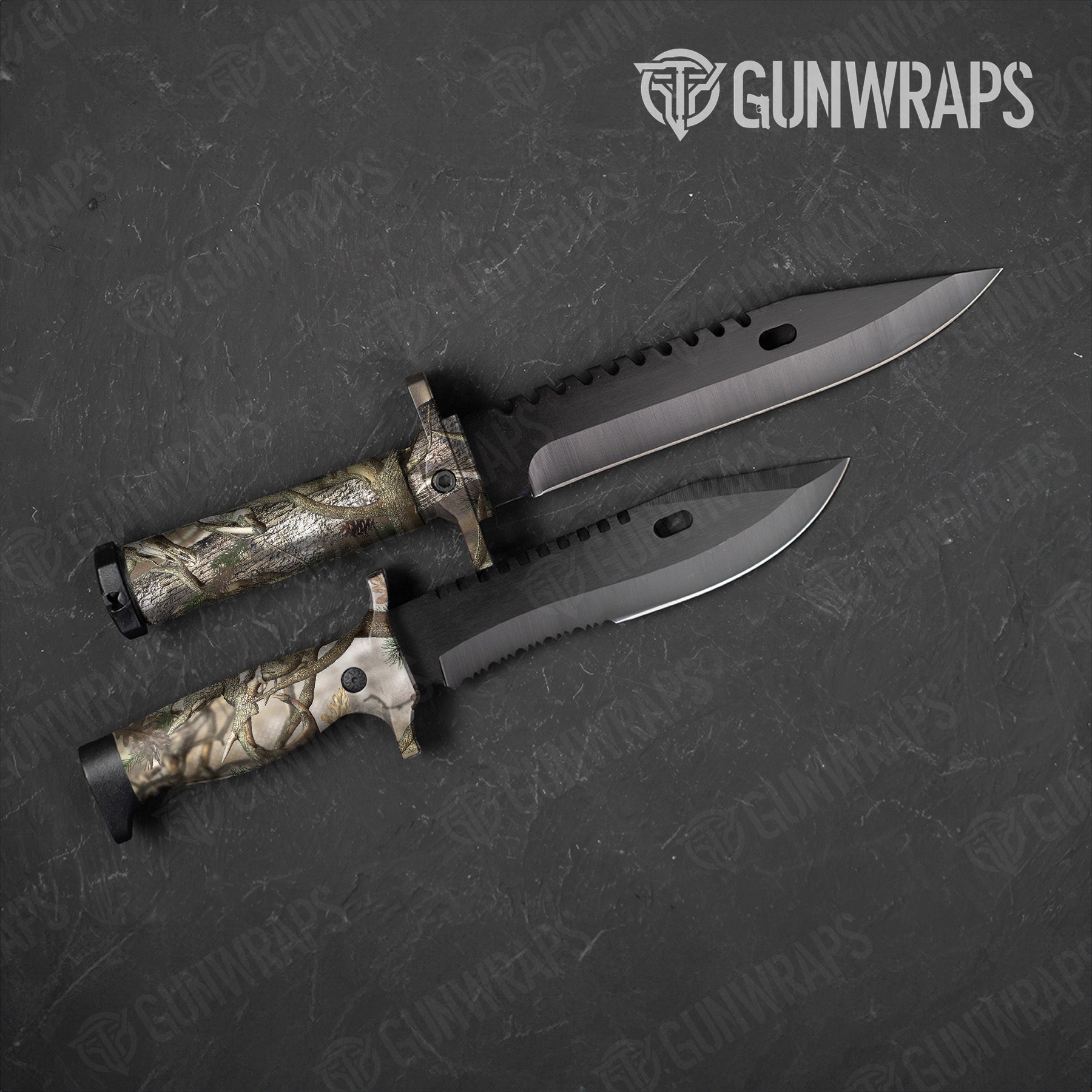 Nature Lifeless Woods Buck Skull Camo Knife Gear Skin Vinyl Wrap