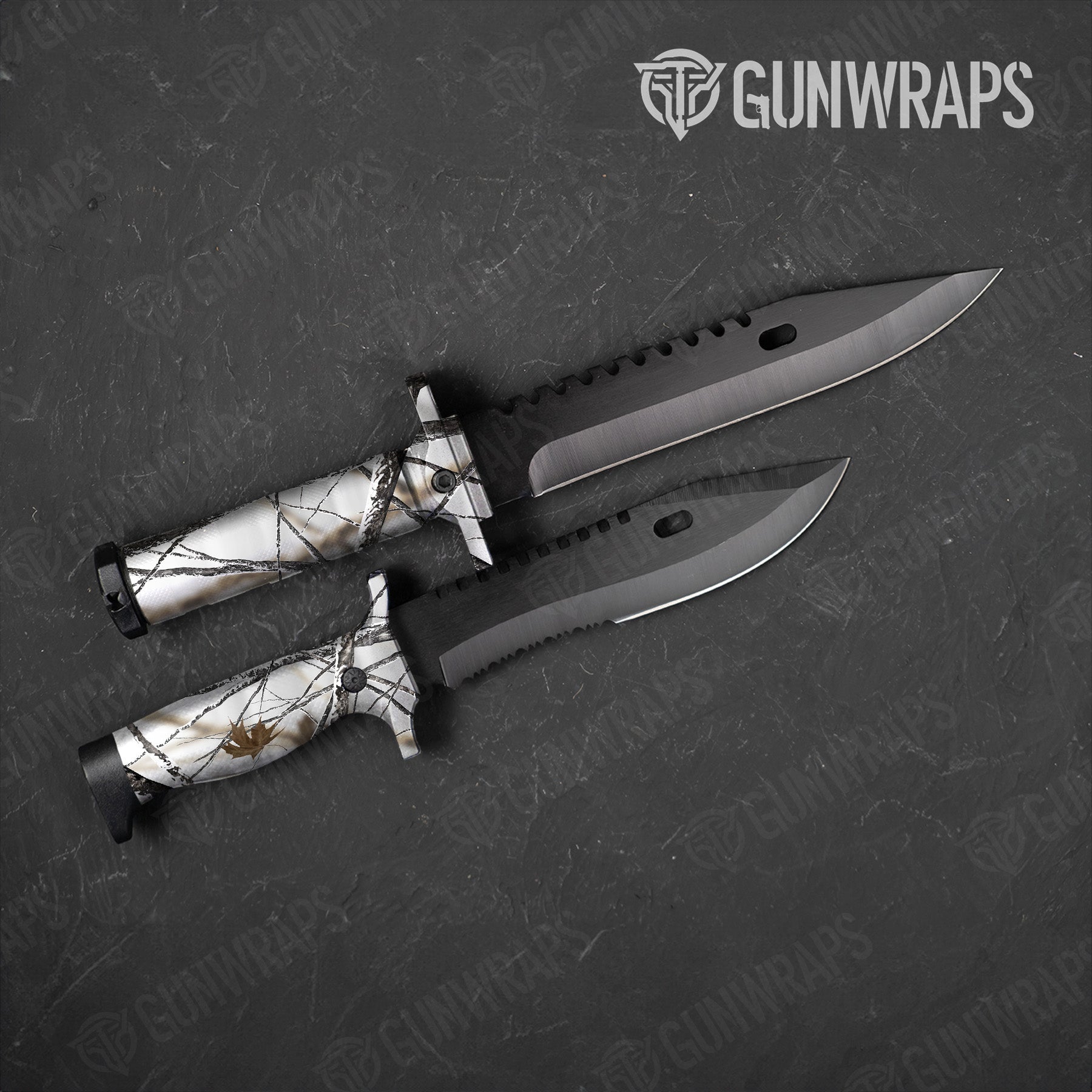 Nature Snowstorm Camo Knife Gear Skin Vinyl Wrap