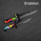 Paint Splatter Black Knife Gear Skin Vinyl Wrap