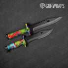 Paint Splatter Green Knife Gear Skin Vinyl Wrap