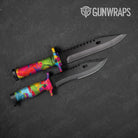 Paint Splatter Magenta Knife Gear Skin Vinyl Wrap