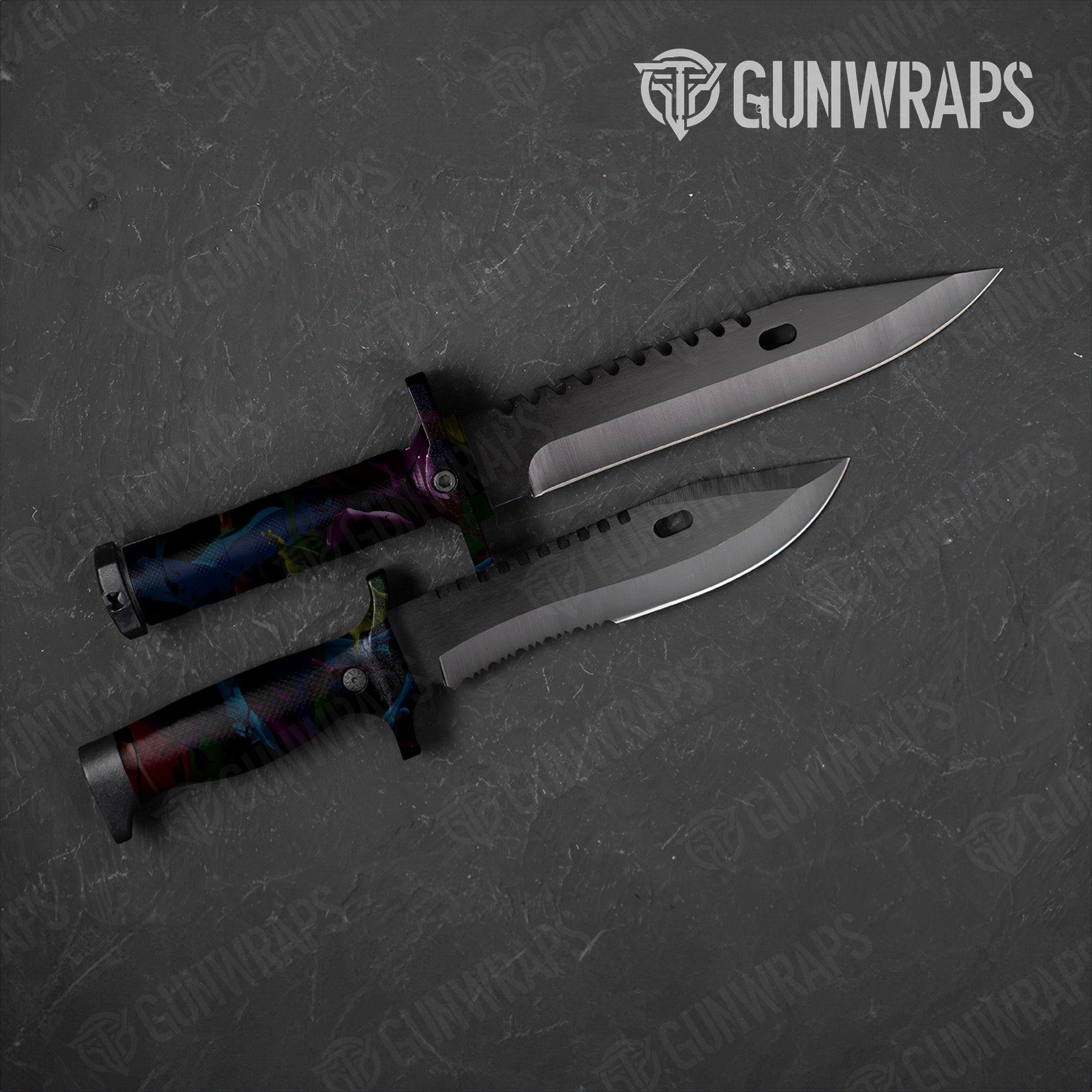 Paint Splatter Midnight Knife Gear Skin Vinyl Wrap