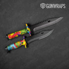 Paint Splatter Yellow Knife Gear Skin Vinyl Wrap