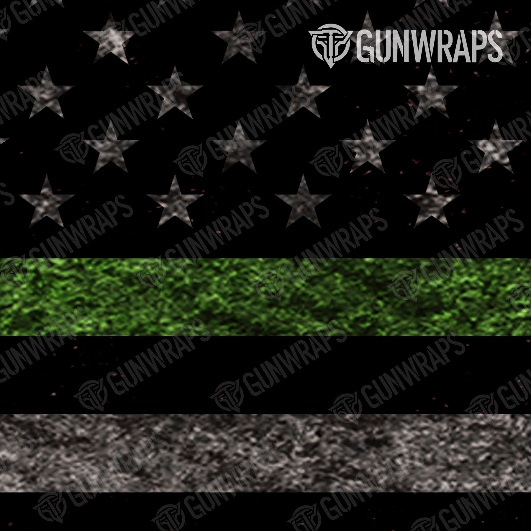 AR 15 Patriotic Gray Scale Flag Gun Skin Pattern