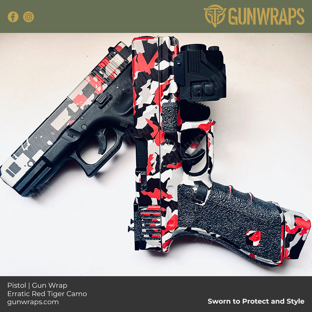 pistol red tiger camo skin