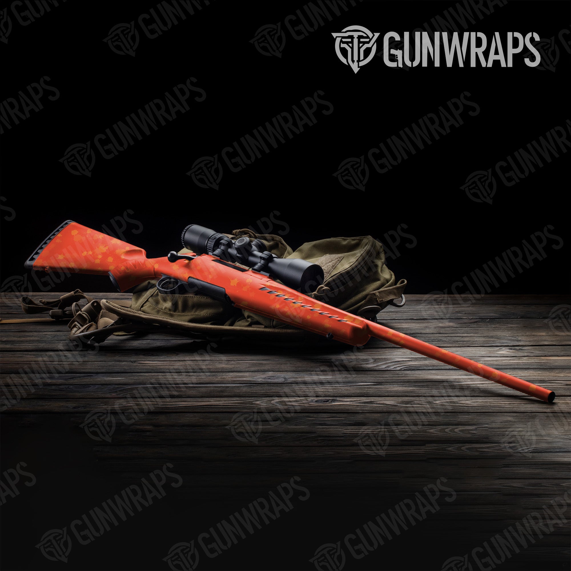 Rifle Paintball Elite Orange Gun Skin Vinyl Wrap