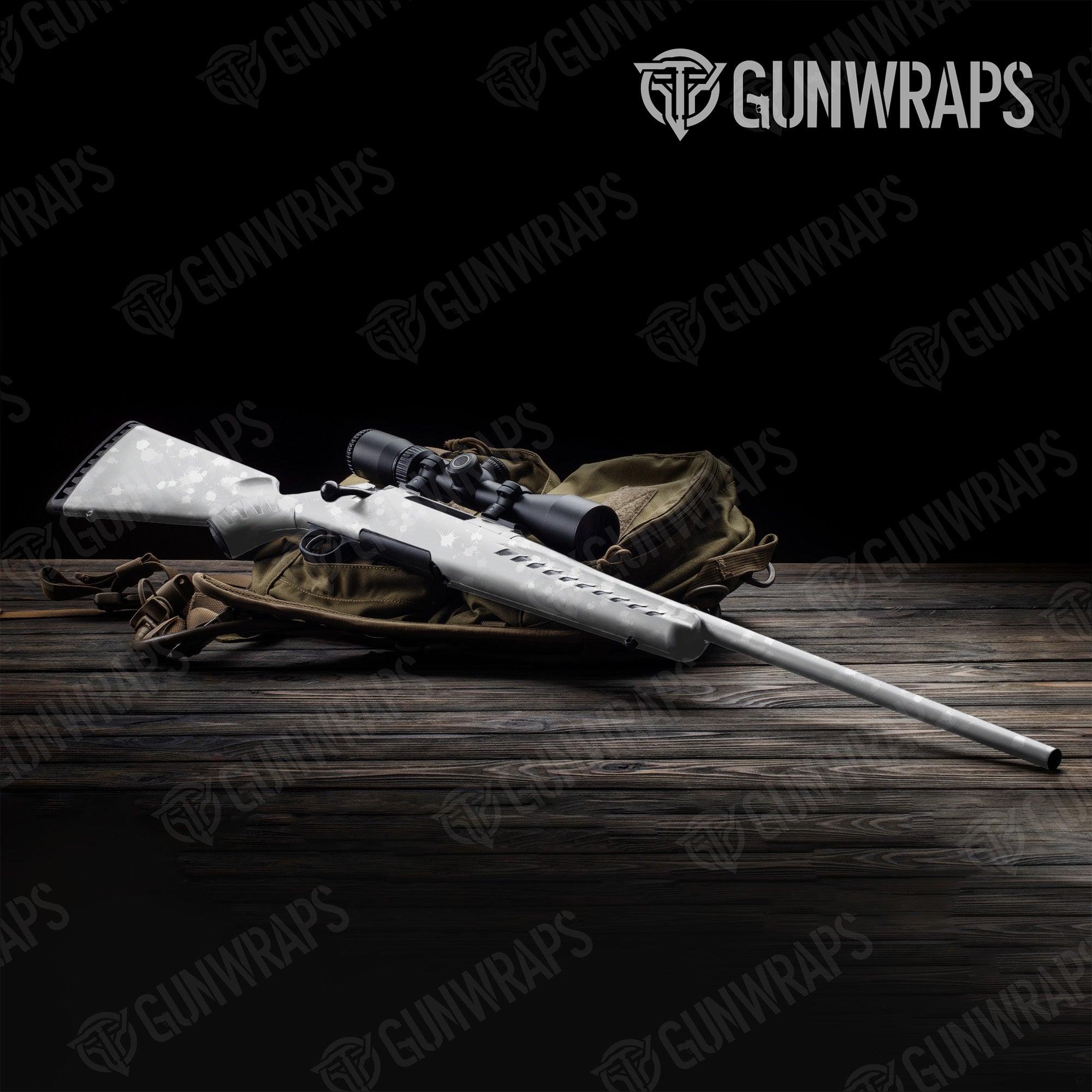 Rifle Paintball Elite White Gun Skin Vinyl Wrap