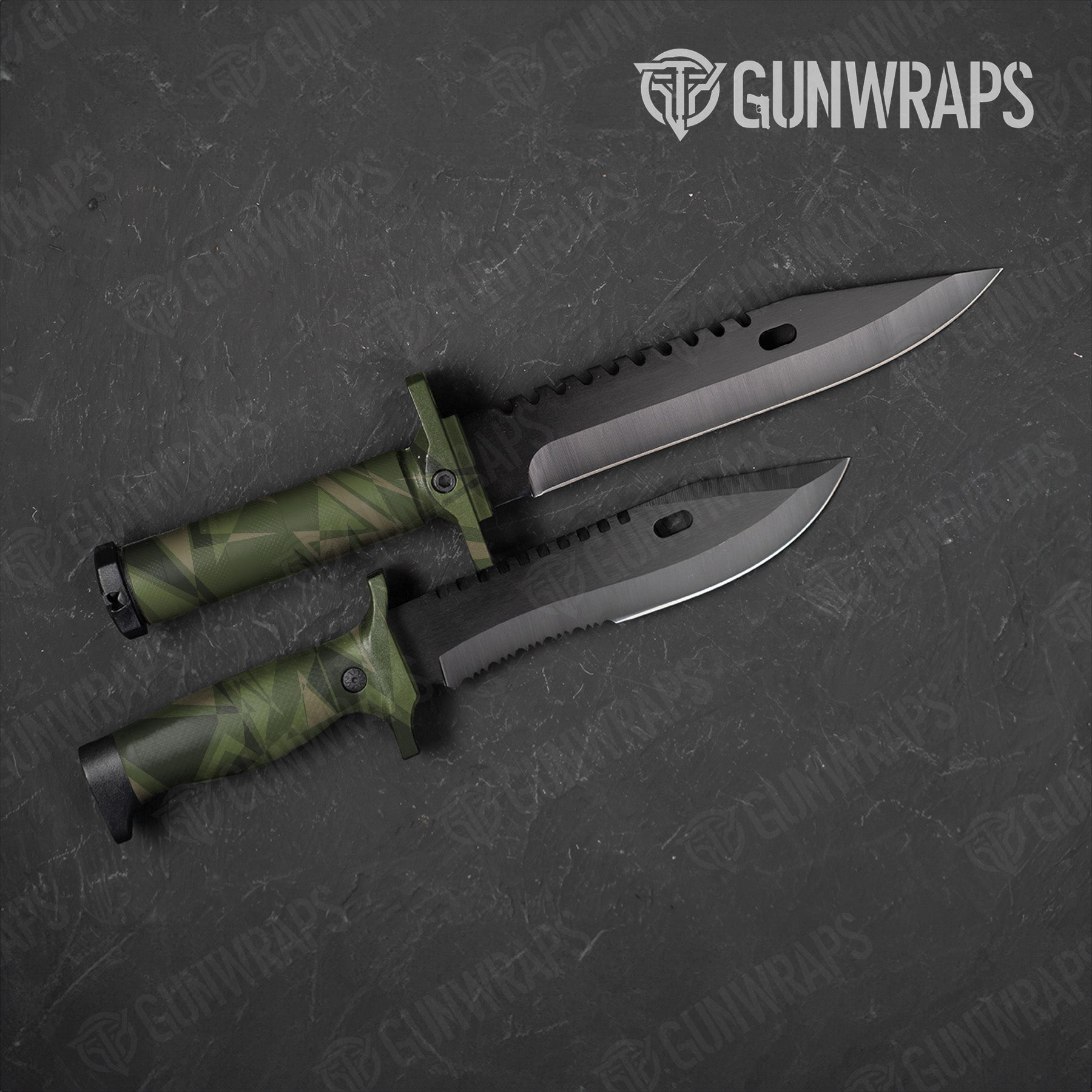 Sharp Army Green Camo Knife Gear Skin Vinyl Wrap