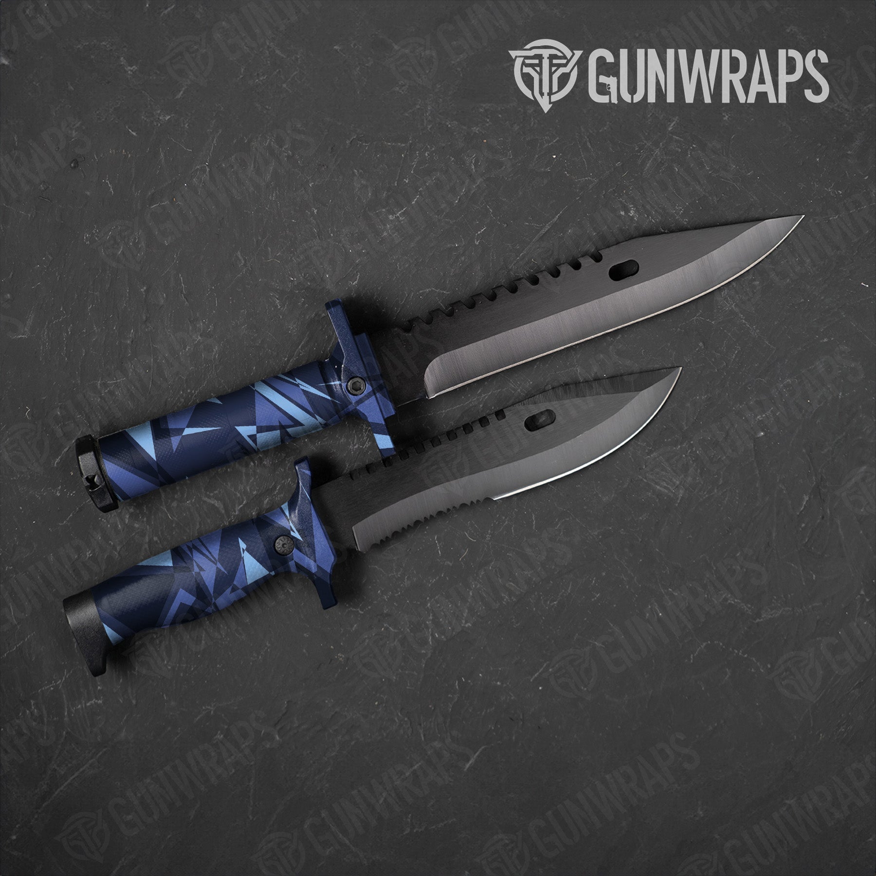 Sharp Blue Urban Night Camo Knife Gear Skin Vinyl Wrap