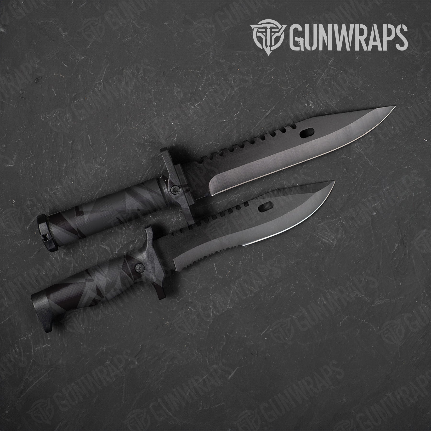 Sharp Elite Black Camo Knife Gear Skin Vinyl Wrap