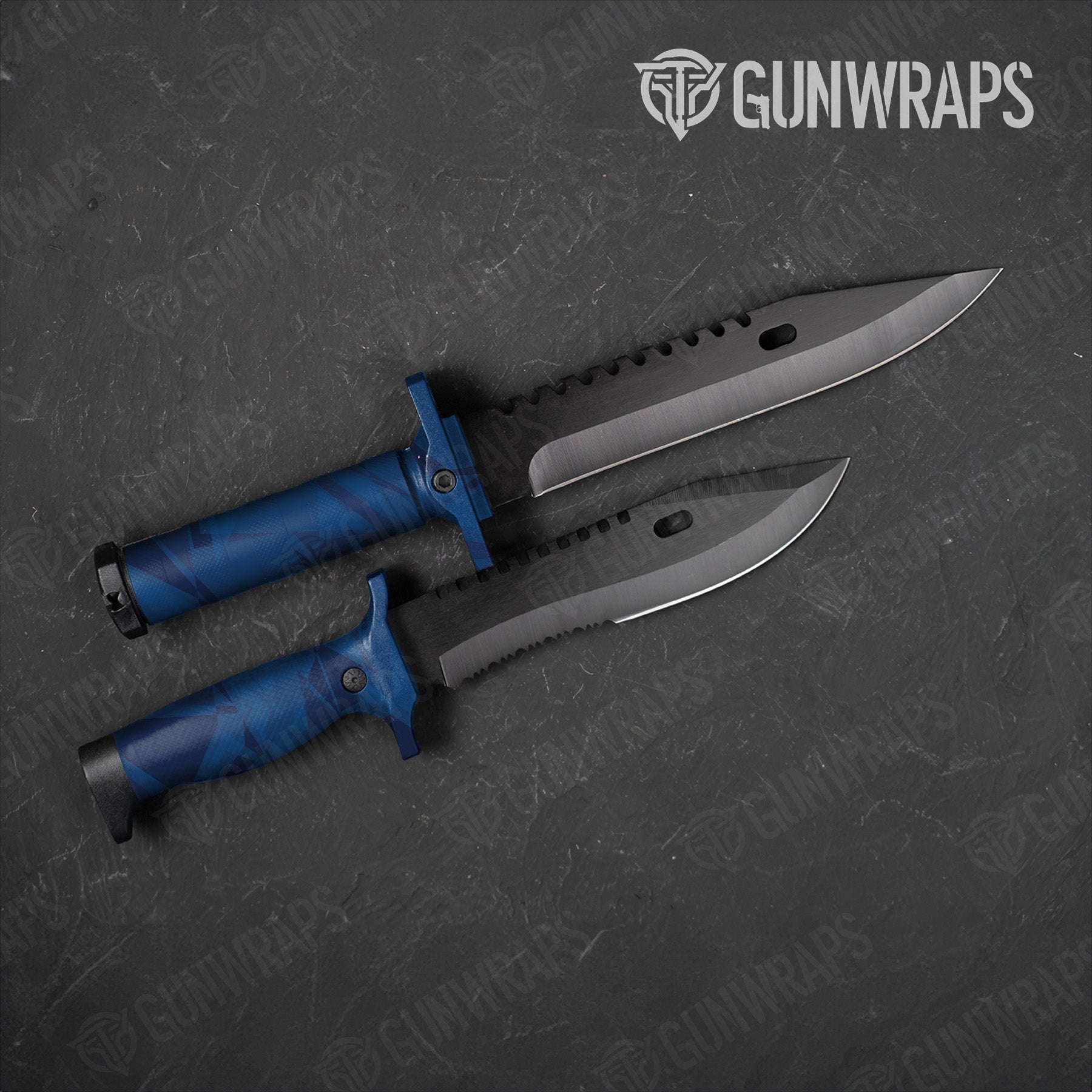 Sharp Elite Blue Camo Knife Gear Skin Vinyl Wrap